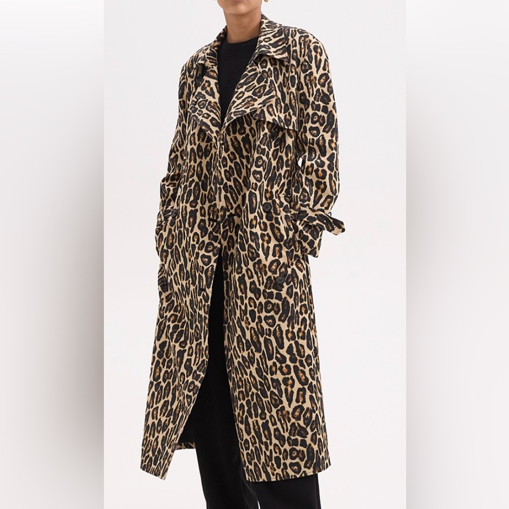 Theory Wool Leopard Trench Coat